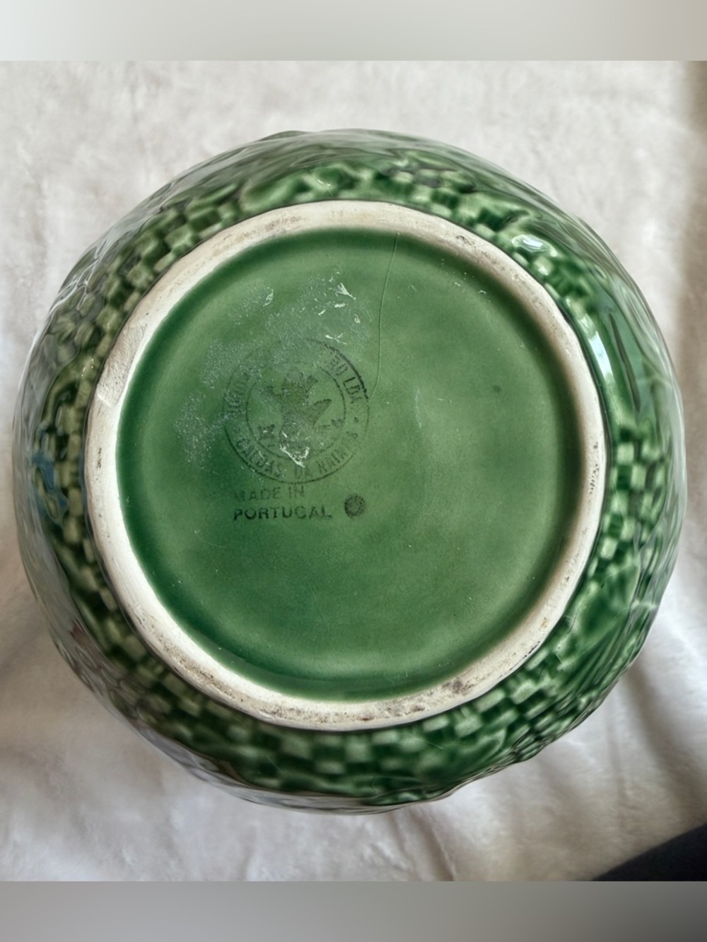 Bordallo Pinheiro Green Pitcher Embossed With Leaf Design Vine Green Collection - Picture 7 of 11